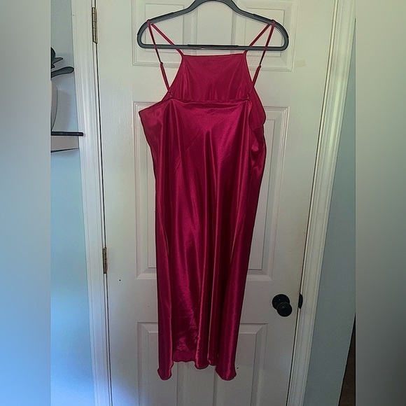 SATIN SLIP MIDI DRESS - Picture 3 of 5